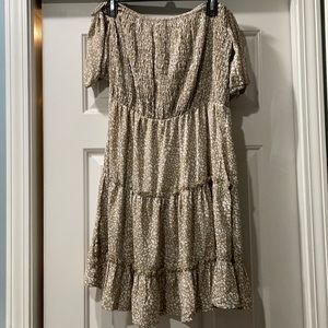 NWOT leopard off the shoulder dress
